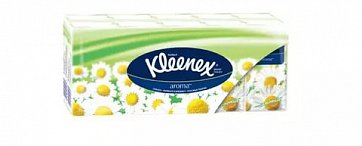 Kleenex (Клинекс) платки носовые бумажные с ароматом ромашки 10х10 шт