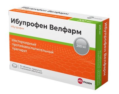 Купить ибупрофен-велфарм, таблетки, покрытые пленочной оболочкой 200мг, 30шт в Нижнем Новгороде