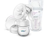 Avent (Авент) молокоотсос ручной Comfort с пакетами для грудного молока (SCF330/50)