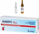 Нанипрус, лиофилизат для приготовления раствора для инфузий 30мг+растворитель и пакет светонепроницаемый