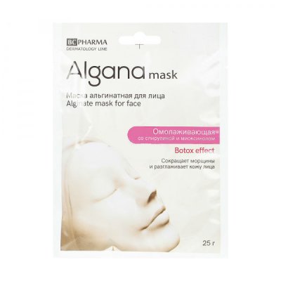 Купить альгана маск (alganamask) маска для лица альгинатная омолаживающая со спирулиной, 1 шт в Нижнем Новгороде
