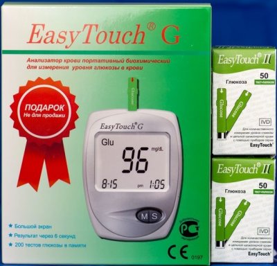 Купить тест-полоски easytouch (изи тач) глюкоза 100шт+глюкометр easytouch g (изи тач) в Нижнем Новгороде