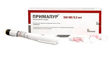 Купить примапур, раствор для подкожного введения 22мкг/0,5мл, шприц-ручка, 1 шт+в комплекте с иглами одноразовыми-5 шт в Нижнем Новгороде