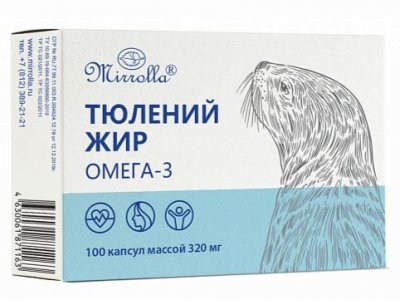 Купить тюлений жир мирролла (mirrolla), капсулы массой 320 мг 100 шт. бад в Нижнем Новгороде