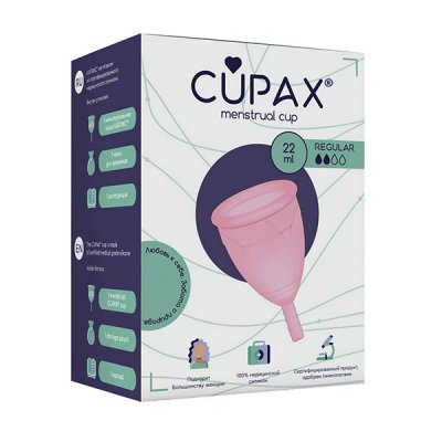 Купить капакс (cupax) чаша менструальная силиконовая regular 22мл, 1 шт розовая в Нижнем Новгороде