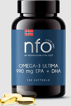 Норвегиан Фиш Оил (NFO) Омега-3 Ультима, капсулы 1600мг, 120шт БАД