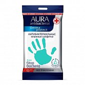 Купить aura (аура) дерма протект салфетки влажные антибактериальные алоэ, 15 шт в Нижнем Новгороде