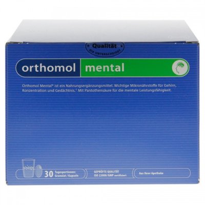 Купить orthomol mental (ортомол ментал), саше (порошок+капсулы 3шт), 30шт бад/на 30 дней в Нижнем Новгороде