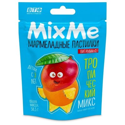 Купить mixme витамин с мармеладные пастилки со вкусом ананаса, манго и апельсина 58,5г бад в Нижнем Новгороде