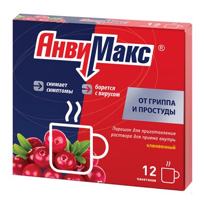 Купить анвимакс, порошок для приготовления раствора для приема внутрь, со вкусом и ароматом клюквы, пакетики 5г, 12 шт в Нижнем Новгороде