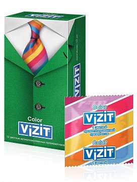 Vizit (Визит) презервативы Color цветные ароматизированные 12шт