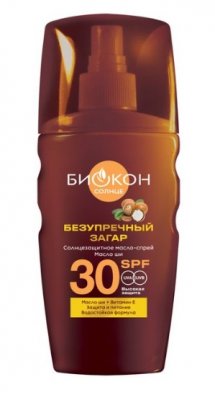 Купить биокон солнце масло-спрей солнцезащитное водостойкое безупречный загар масло ши, 160мл spf30 в Нижнем Новгороде