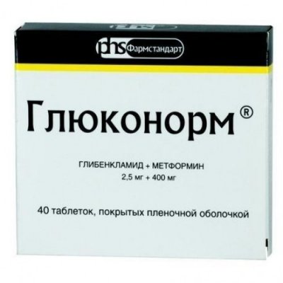 Купить глюконорм, таблетки, покрытые пленочной оболочкой 2,5 мг+400 мг, 40 шт в Нижнем Новгороде
