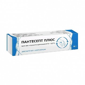 Пантесепт Плюс, крем для наружного применения 5%+0,5%, 30г