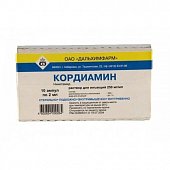 Купить кордиамин, раствор для инъекций 250мг/мл, ампулы 2мл, 10 шт в Нижнем Новгороде