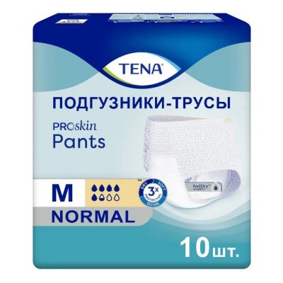Купить tena (тена) подгузники-трусы, proskin pants normal размер м, 10 шт в Нижнем Новгороде