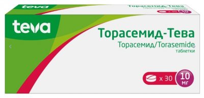 Купить торасемид-тева, таблетки 10мг, 30 шт в Нижнем Новгороде