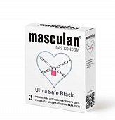 Купить masculan (маскулан) презервативы утолщенные черного цвета black ultra safe 3шт в Нижнем Новгороде