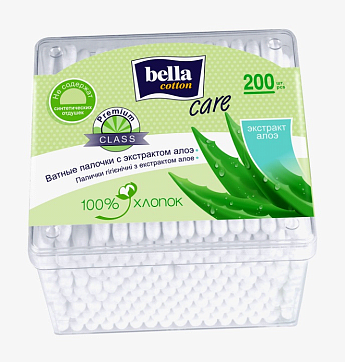 Bella Cotton (Белла) ватные палочки с экстрактом Алоэ 200 шт