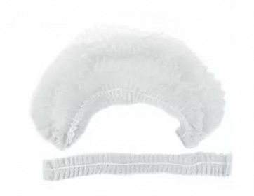 Шапочка-берет нестерильная спанбонд плотность 15/м2, размер 1, длина 48см, белая 125 шт