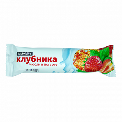 Купить мюсли тэсти байт батончик в йогурте, клубника, 30г_бад в Нижнем Новгороде