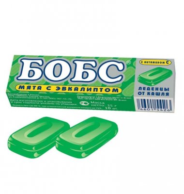 Купить бобс, леденцовая карамель со вкусом мяты и эвкалипта, 10 шт бад в Нижнем Новгороде