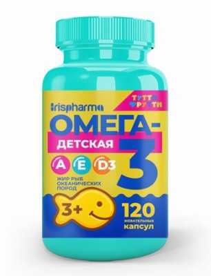 Купить ирисфарма (irispharma) омега-3, капсулы жевательные для детей со вкусом тутти-фрутти, 120 шт бад в Нижнем Новгороде