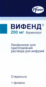 Вифенд, лиофилизат для приготовления раствора для инфузий 200 мг, флакон