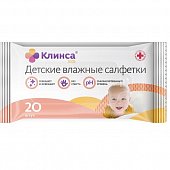 Купить клинса детские влажные салфетки с антибактериальным эффектом, 20шт в Нижнем Новгороде