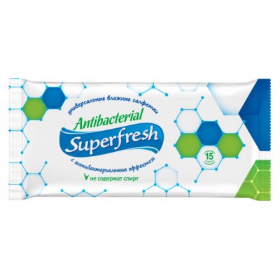 Купить superfresh (суперфреш) салфетки влажные антибактериальные 15шт в Нижнем Новгороде