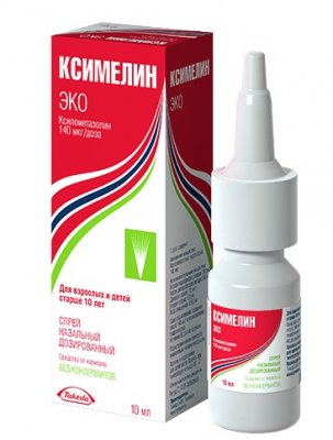 Купить ксимелин эко, спрей назальный для взрослых и детей старше 6 лет дозированный 140мкг/доза, флакон 10мл (60доз) в Нижнем Новгороде