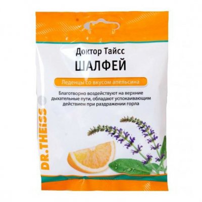 Купить доктор тайсс леденцы шалфей со вкусом апельсина, пакет 50г бад в Нижнем Новгороде