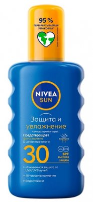 Купить nivea (нивея) sun спрей солнцезащитный защита и увлажнение, 200мл spf30 в Нижнем Новгороде