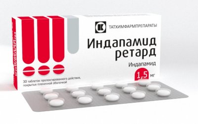 Купить индапамид ретард, таблетки с пролонгированным высвобождением, покрытые пленочной оболочкой 1,5мг, 30 шт в Нижнем Новгороде