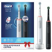 Купить oral-b (орал-би) электрическая зубная щетка 3772 с зарядным устройством 3757 белая+черная pro 3 d505.523.3н, 2шт. в Нижнем Новгороде