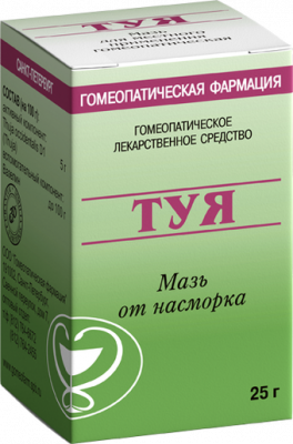Купить туя, мазь для местного применения гомеопатическая, туба 25г в Нижнем Новгороде