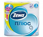 Зева (Zewa) Плюс туалетная бумага 2-х слойная Белая, рулон 4шт