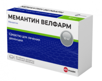 Купить мемантин-велфарм, таблетки, покрытые пленочной оболочкой 10мг, 90 шт в Нижнем Новгороде