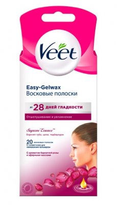 Купить veet easy-gelwax (вит) восковые полоски для лица с ароматом бархатной розы, 20 шт в Нижнем Новгороде