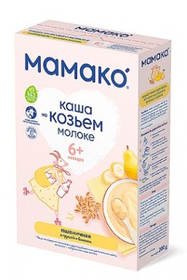Купить мамако каша пшеничная с грушей и бананом на козьем молоке с 6 месяцев, 200г в Нижнем Новгороде