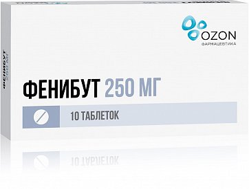 Фенибут, таблетки 250мг, 10 шт