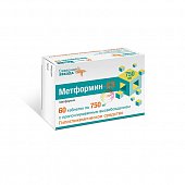Купить метформин-сз, таблетки с пролонгированным высвобождением 750мг, 60 шт в Нижнем Новгороде