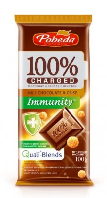 Купить charged immunity (чаржед), шоколад молочный с крипсом, 100г в Нижнем Новгороде