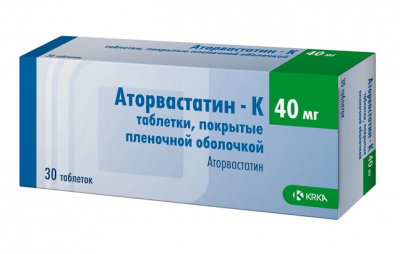 Купить аторвастатин-к, таблетки, покрытые пленочной оболочкой 40мг, 30 шт в Нижнем Новгороде
