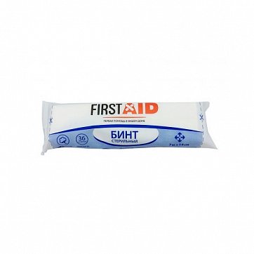 Бинт стерильный First Aid (Ферстэйд) 7м х 14см, 1 шт