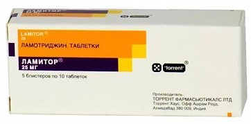 Ламитор, таблетки 25мг, 50 шт