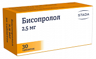 Купить бисопролол, таблетки покрытые пленочной оболочкой 2,5мг, 30 шт в Нижнем Новгороде