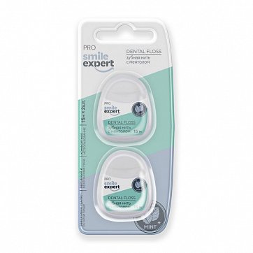Smile Expert Pro (Смайл Эксперт) зубная нить с ментолом 15 м, 2 шт