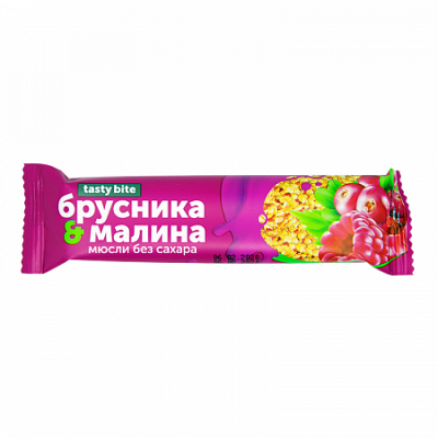 Купить мюсли тэсти байт батончик в йогурте, малина-брусника, 30г_бад в Нижнем Новгороде