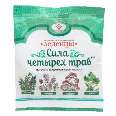 Купить леденцы сила четырех трав, пакет 50г бад в Нижнем Новгороде